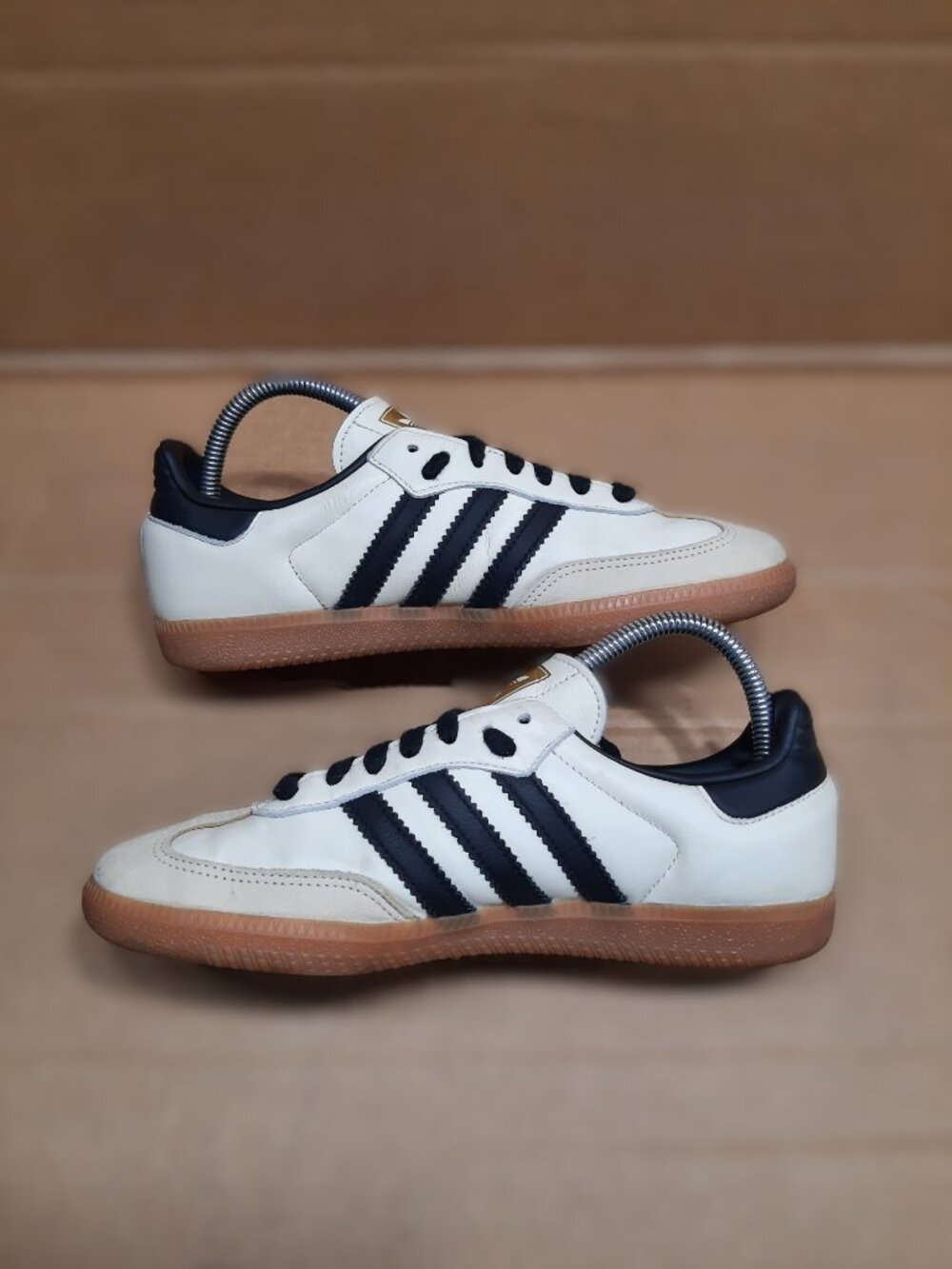 Adidas Samba ♀️ Women's 7.5 OG Cream Sand Strata Off White Black Sneakers ID0478 - Picture 6 of 16